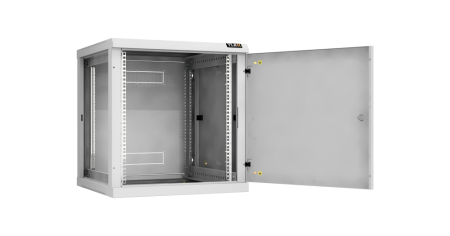 Настенный разборный шкаф Classic 19",12U,металл.дверь,600х636х600мм,2 пары монтажных направл,RAL7035-2