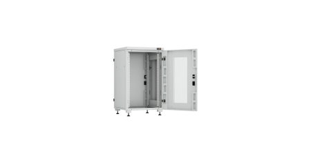 Напольный шкаф Lite 19",18U,перфор. дверь,цельнометаллич.стенки и задняя дверь,600х974х600,RAL7035-2