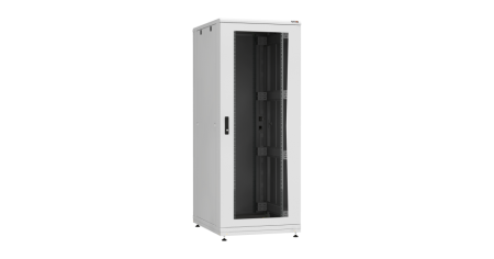 Напольный шкаф PRACTICAL, 19", 42U, стеклянная дверь, Ш800хВ2010хГ1000мм, в разобранном виде, серый-0