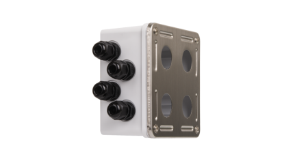 Индустриальный корпус настенной розетки NIKOMAX, 4 порта, IP67, с герметичными вводами, металлик-0