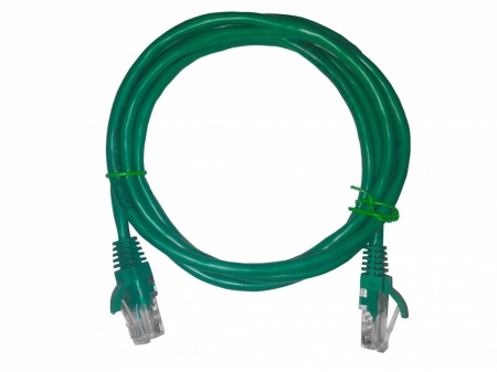 Патч-корд UTP4 cat 5e, 1,5м, ВС, LSZH, зеленый, литой коннектор NETKO Optima-0
