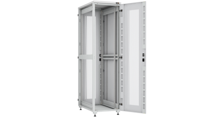 Напольный шкаф Lite 19",42U,перфор.двери,боковые цельномет.двухур.стенки,замки,800х2042х800,RAL7035-1