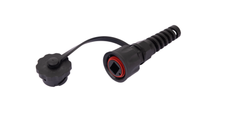Индустриальный коннектор NIKOMAX RJ45/8P8C, Кат.6, экранированный, IP67, с защитной крышкой, чер.-1
