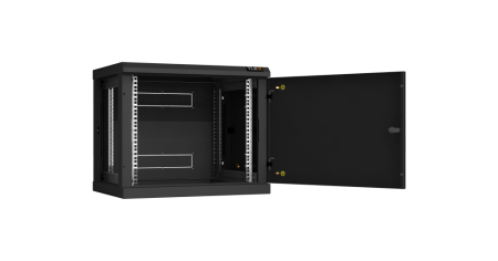 Настенный разборный шкаф Classic 19",9U,металл.дверь,600х503х450мм,2 пары монтажных направл,RAL 9004-2