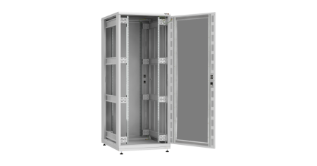 Напольный шкаф PRACTICAL, 19", 42U, стеклянная дверь, Ш800хВ2010хГ1000мм, в разобранном виде, серый-1