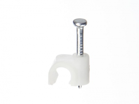 Скоба с гвоздем для крепления круглого кабеля 4 мм /100 шт./ NETKO Optima-0