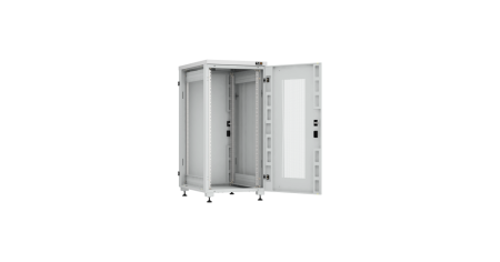 Напольный шкаф Lite 19",24U,перфор. дверь,цельнометаллич.стенки и задняя дверь,600х1241х800,RAL7035-1