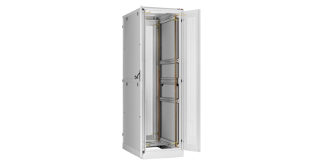 Напольный шкаф Classic 19",42U,перфор.двухстворчат.двери,двухуров.метал.стенки,800х2060х1200,RAL7035-3