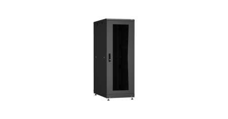 Напольный шкаф PRACTICAL, 19", 33U, стеклянная дверь, Ш600хВ1610хГ600мм, в разобранном виде, черный-0