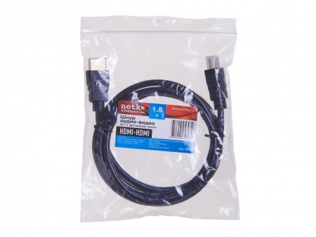 Шнур аудио-видео HDMI-HDMI 1.3 цвет: золото (1,5м) (HDMI 1.3b), NETKO Optima-1