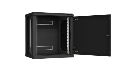 Настенный разборный шкаф Classic 19",12U,металл.дверь,600х636х450мм,2 пары монтажных направл,RAL9004-1