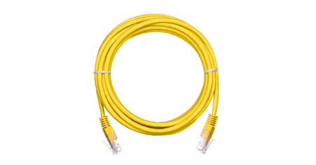Коммутационный шнур NETLAN U/UTP 4 пары, Кат.5е, PVC нг(B), желтый, 3м.-0