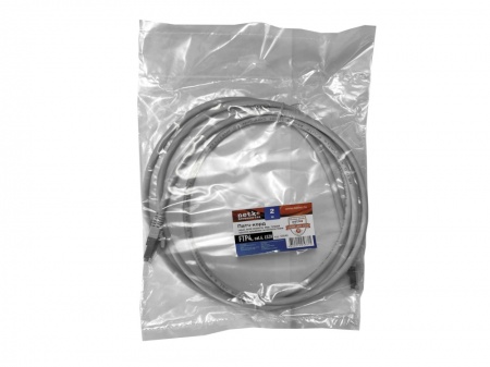 Патч-корд FTP4 cat.6, 2.0м, литой коннектор, серый, LSZH, NETKO Expert CKC-1