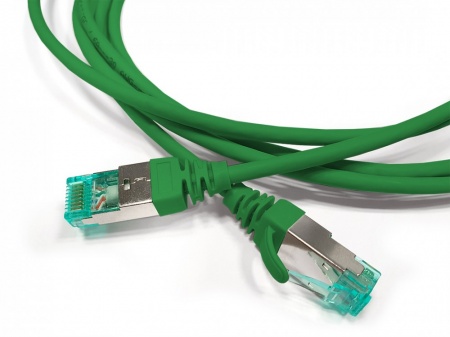 Патч-корд S/FTP, экранированный, Cat.6a (100% Fluke Component Tested), 30AWG, LSZH, 1 м, зеленый-0