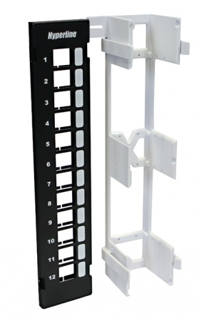Модульная настенная патч-панель на 12 портов, для модулей Keystone Jack, с подставкой-1