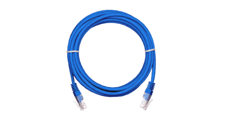 Коммутационный шнур NETLAN U/UTP 4 пары, Кат.5е, PVC нг(B), синий, 1м.-0
