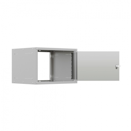 19'' Настенный шкаф NTSS LIME 6U 550×600×370 мм, стеклянная дверь, стенки не съемные, RAL 7035-2