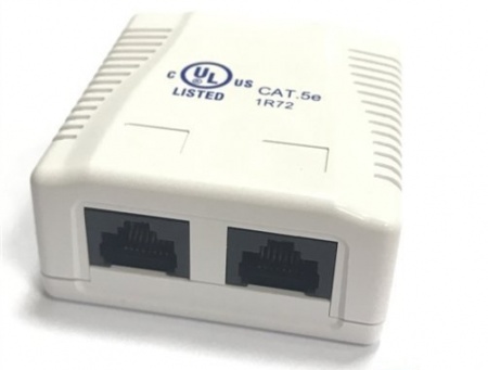 Розетка внешняя RJ-45 (8P8C), 2 порта, кат.5e-0
