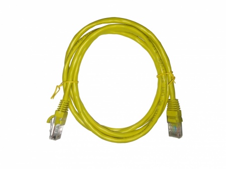 Патч-корд UTP4 cat 5e, 1,5м, ВС, LSZH, желтый, литой коннектор NETKO Optima-0