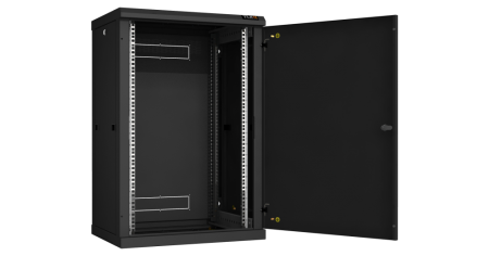 Настенный разборный шкаф Classic 19",18U,металл.дверь,600х904х450мм,2 пары монтажных направл,RAL9004-2