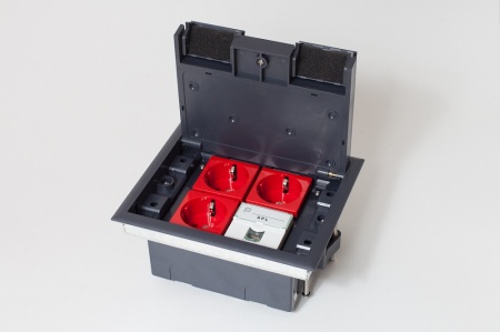 Люк на 4 поста (45х45), из нержавеющей стали, с коробкой, IP40 SPL 300014-4