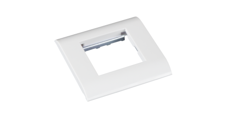 Настенная лицевая панель NETLAN под 1 вставку Mosaic, 45x45, с подрамником, белая.-0