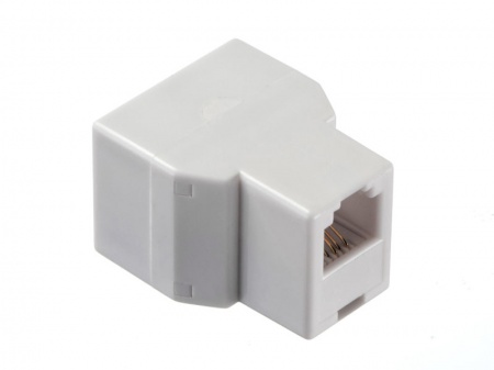 Переходник телефонный гнездо RJ11 (6p4c) на два гнезда RJ11 (6p4c) / блистер, Netko-1