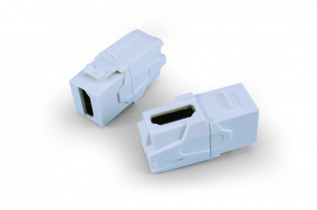 Вставка формата Keystone Jack с проходным адаптером HDMI 2.0 (Type A), 90 градусов, ROHS, белая-0