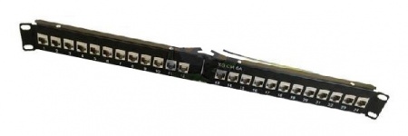 Модульная патч-панель 19", 24 порта, угловая, 1U, для UTP/FTP модулей Keystone Jack,с задн.каб.орг.-4