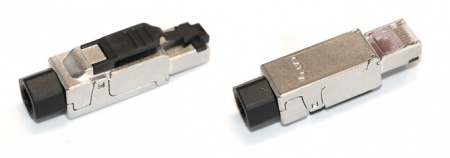 Коннектор RJ-45, Кат.6А, самозажимной, экран, для одножильного кабеля(внешнийдиаметр кабеля6-8 мм,23-0