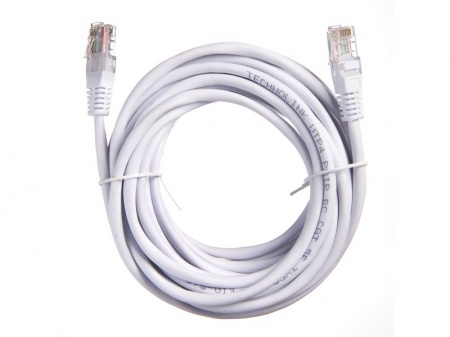 Патч-корд Technolink UTP4 cat 5e, 5,0м, ВС, LSZH, белый, литой коннектор-0