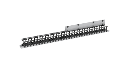Органайзер кабельный верт,TLK,42U,для шк.TFI,TFA,97х110,металл,с пластик.пальцами,с крепежом,RAL7035-1