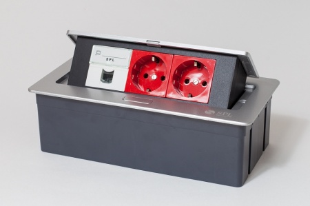 Люк на 3 поста (45х45), металл, серебро, с пластиковой коробкой, IP40 SPL 300010-3