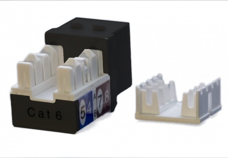 Вставка Keystone Jack RJ-45(8P8C), категория 6, черная-0