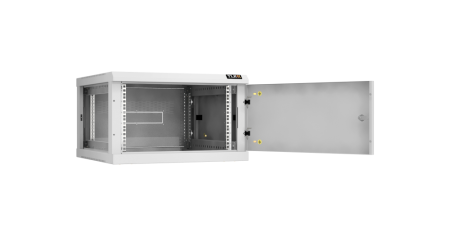Настенный разборный шкаф Classic 19",6U,металл.дверь,600х370х600мм,2 пары монтажных направл,RAL 7035-3
