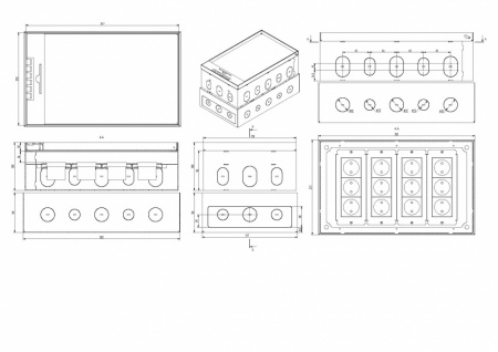 Люк на 12 постов (45х45), напольный, с крышкой, нерж., в уровень пола, с коробкой SPL 300031-2