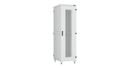 Напольный шкаф Lite 19",42U,стекл.дверь,мет.двухур.стенки,мет.задняя дверь,600х2042х600,RAL9005-0