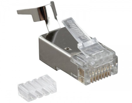 Коннектор RJ-45,Кат.6/6А,экран,для одножил. и многожил.каб,для жил 1.35-1.5мм(с оболочкой)-0