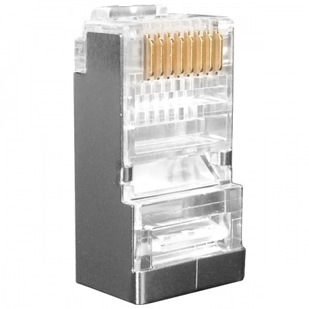 Коннектор RJ-45, Кат.6, экранированный, для одножильного и многожильного кабеля,совставкой-1