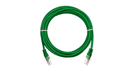 Коммутационный шнур NETLAN U/UTP 4 пары, Кат.5е, PVC нг(B), зеленый, 1м.-0
