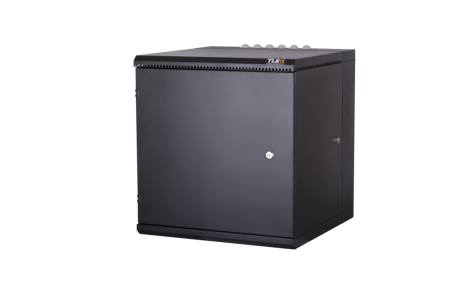 Настенный двухсекционный шкаф TLK 19", 12U, металл.дверь, промышленный, 600х638х600, IP55, RAL 9004-1