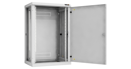 Настенный разборный шкаф Classic 19",18U,металл.дверь,600х904х450мм,2 пары монтажных направл,RAL7035-2