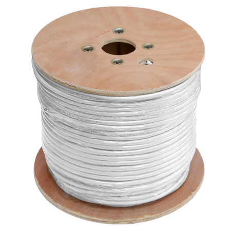 Кабель NETLAN коаксиальный, RG-6, CCS, внутренний, PVC нг(A), белый, 305м-2