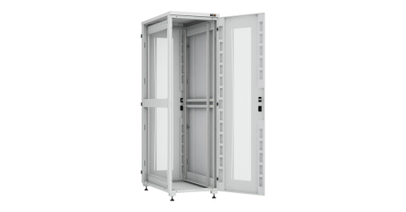 Напольный шкаф Lite 19",42U,перфор.двери,боковые цельномет.двухур.стенки,замки,600х2042х1000,RAL7035-1