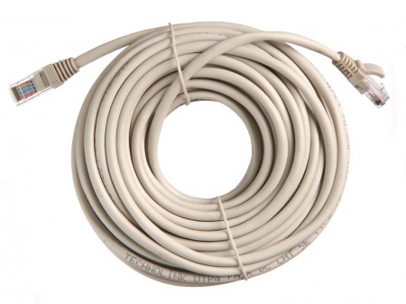 Патч-корд Technolink UTP4 cat 5e, 15,0м, ВС, LSZH, серый, литой коннектор-0