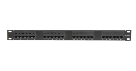 Коммутационная панель ULAN 19", 1U, 24 порта, Кат.5e, неэкранированная, черная-0