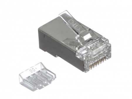 Коннектор RJ45 (8p8c) cat.6, экранированный, со вставкой, нож с 3-мя зубцами, NETKO Expert-0