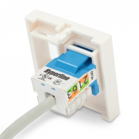 Вставка 45x45 (аналог Mosaic) для 2х модулей формата Keystone Jack, ROHS, белая-1