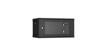 Настенный разборный шкаф Lite 19",6U,стекл.дверь,600х303х350мм,1 пара монтажных направл,RAL 9004-0