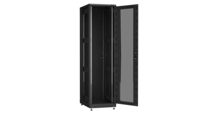 Напольный шкаф PRACTICAL, 19", 47U, стеклянная дверь, Ш600хВ2232хГ800мм, в разобранном виде, черный-1